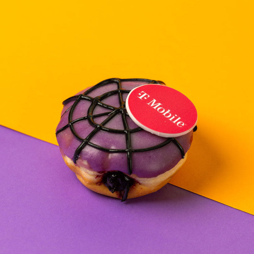 "Corporate Halloween" mini doughnut gift box with logo
