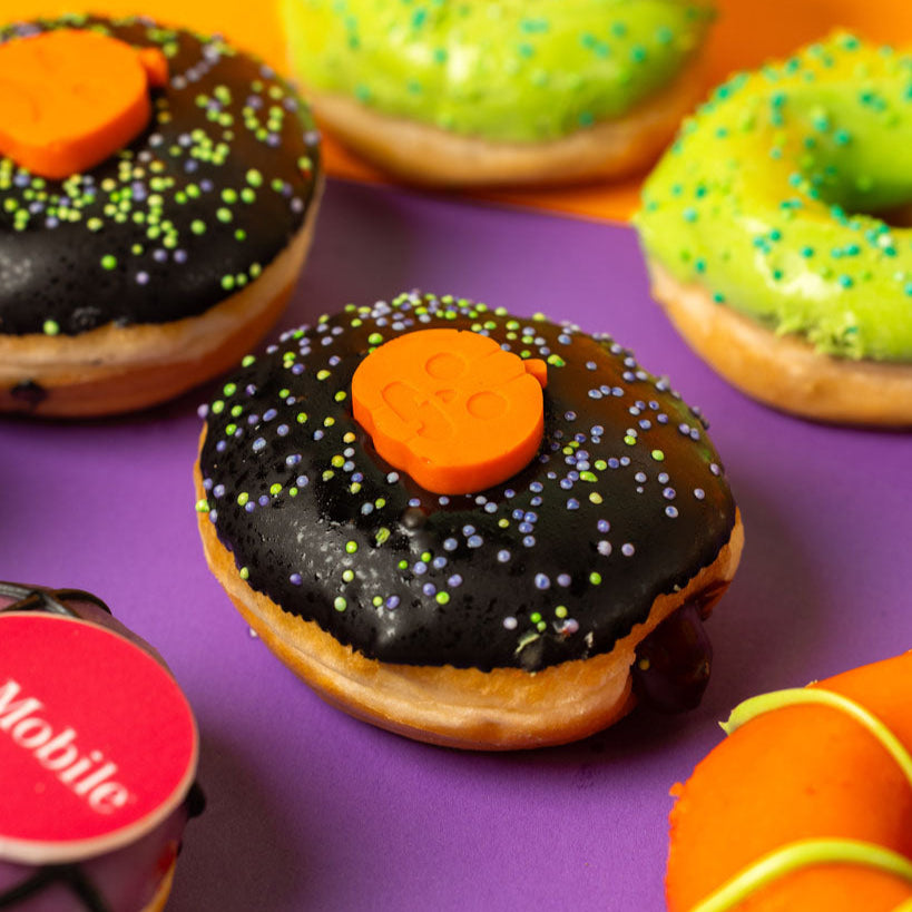"Corporate Halloween" mini doughnut gift box with logo