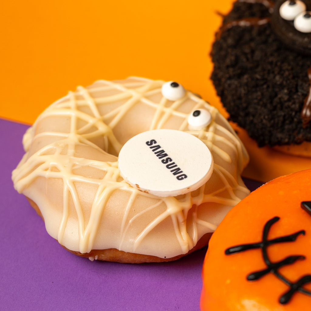 "Corporate Halloween" doughnut gift box with logo (VG)