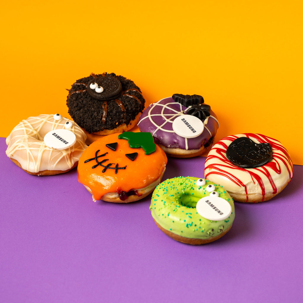 "Corporate Halloween" doughnut gift box with logo (VG)